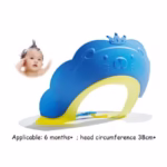 Viziera de Protectie Baie Pentru Copii, Fippy, Model Coronita Leu, Dimensiune ajustabila, Durabil, Usor de curatat, Impotriva Samponului, pentru Ochi si Urechi, TPE+PP, 21x20.5 cm, Albastru - imagine 3