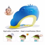 Viziera de Protectie Baie Pentru Copii, Fippy, Model Coronita Leu, Dimensiune ajustabila, Durabil, Usor de curatat, Impotriva Samponului, pentru Ochi si Urechi, TPE+PP, 21x20.5 cm, Albastru - imagine 4