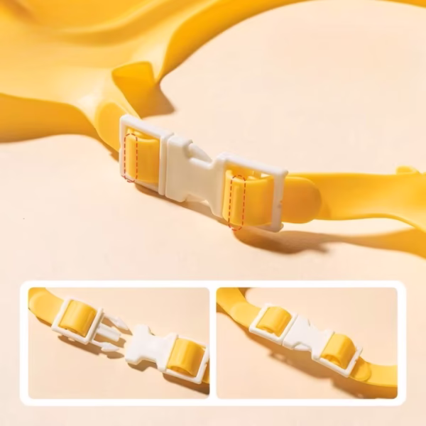 Viziera de Protectie Baie Pentru Copii, Fippy, Model Coronita Leu, Dimensiune ajustabila, Durabil, Usor de curatat, Impotriva Samponului, pentru Ochi si Urechi, TPE+PP, 21x20.5 cm, Galben - imagine 4