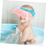 Viziera de Protectie Baie Pentru Copii, Fippy, Model Purcelus, Dimensiune ajustabila, Durabil, Usor de curatat, Impotriva Samponului, pentru Ochi si Urechi, TPE+PP, 23x23 cm, Roz - imagine 7