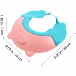 Viziera de Protectie Baie Pentru Copii, Fippy, Model Purcelus, Dimensiune ajustabila, Durabil, Usor de curatat, Impotriva Samponului, pentru Ochi si Urechi, TPE+PP, 23x23 cm, Roz - imagine 8