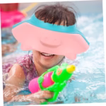 Viziera de Protectie Baie Pentru Copii, Fippy, Model Purcelus, Dimensiune ajustabila, Durabil, Usor de curatat, Impotriva Samponului, pentru Ochi si Urechi, TPE+PP, 23x23 cm, Roz - imagine 13