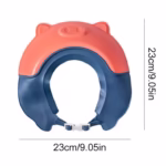 Viziera de Protectie Baie Pentru Copii, Fippy, Model Purcelus, Dimensiune ajustabila, Durabil, Usor de curatat, Impotriva Samponului, pentru Ochi si Urechi, TPE+PP, 23x23 cm, Rosu - imagine 6
