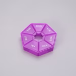 Cutie separator medicamente cu zilele saptamanii, Flippy, Plastic, 7 compartimente, Mov - imagine 3