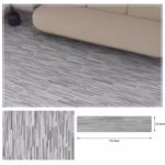 Set 36 Placi Autoadezive pentru Pardoseala, Flippy, din PVC, Impermeabil, Ignifug, Usor de Curatat, Dimensiune Placa 91.44 x 15.24 cm, Grosime 1.5 mm, Acoperire 5 m2, Model 4, Gri - imagine 2