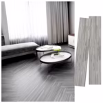 Set 36 Placi Autoadezive pentru Pardoseala, Flippy, din PVC, Impermeabil, Ignifug, Usor de Curatat, Dimensiune Placa 91.44 x 15.24 cm, Grosime 1.5 mm, Acoperire 5 m2, Model 4, Gri - imagine 3