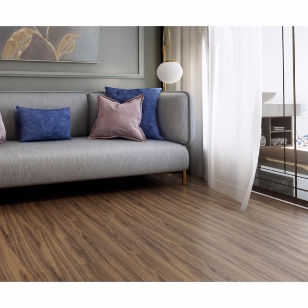 Set 36 Placi Autoadezive pentru Pardoseala, Flippy, din PVC, Impermeabil, Ignifug, Usor de Curatat, Dimensiune Placa 91.44 x 15.24 cm, Grosime 1.5 mm, Acoperire 5 m2, Model 5, Maro - imagine 3