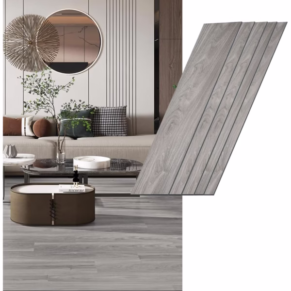 Set 36 Placi Autoadezive pentru Pardoseala, Flippy, din PVC, Impermeabil, Ignifug, Usor de Curatat, Dimensiune Placa 91.44 x 15.24 cm, Grosime 1.5 mm, Acoperire 5 m2, Model 1, Gri - imagine 5