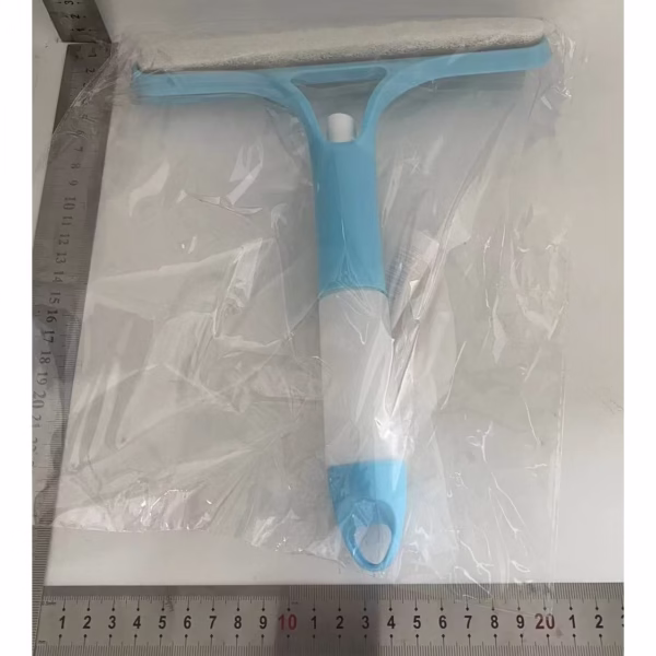 Racleta de Curatare 3 in 1, Flippy, Multifunctional, Pentru Casa si Masina, Pulverizator de Spray, Racleta din Silicon si Burete, 21.5 x 25.7 cm, Albastru - imagine 2