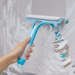 Racleta de Curatare 3 in 1, Flippy, Multifunctional, Pentru Casa si Masina, Pulverizator de Spray, Racleta din Silicon si Burete, 21.5 x 25.7 cm, Albastru - imagine 3
