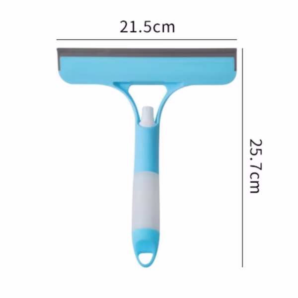 Racleta de Curatare 3 in 1, Flippy, Multifunctional, Pentru Casa si Masina, Pulverizator de Spray, Racleta din Silicon si Burete, 21.5 x 25.7 cm, Albastru - imagine 6