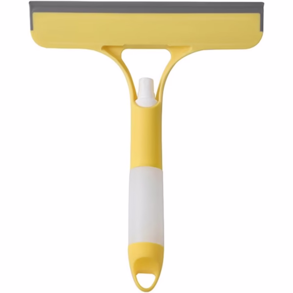 Racleta de Curatare 3 in 1, Flippy, Multifunctional, Pentru Casa si Masina, Pulverizator de Spray, Racleta din Silicon si Burete, 21.5 x 25.7 cm, Galben - imagine 1