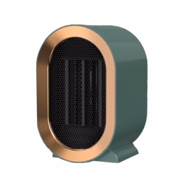 Radiator mini Incalzitor, Flippy, Element de Incalzire PTC, Putere 1200 W, Radiator cu termostat reglabil, 19.5 x 12.5 x 12.5 cm, 800 g, Verde - imagine 1