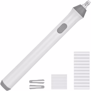 Radiera Electrica, Flippy, pentru Schite si Arta, Grosime Varf 3 mm/5 mm, Baterii 2 x AA (neincluse), din ABS, Alb