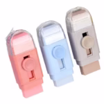 Radiera, Flippy, cu 2 Rezerve, Reglare Pull-Push, din Cauciuc, Kaki - imagine 6