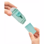 Radiera Retractabila, Flippy, Model Ursulet, Reglare Push-Pull, Radiera de tip Push, Doua Radiere de Rezerva in set din Cauciuc, Verde deschis - imagine 3