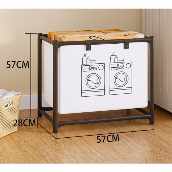 Cos de Rufe, Flippy, 1 Cos, Cadru de Otel Inoxidabil, 97 x 44 x 57 cm, Negru - imagine 2