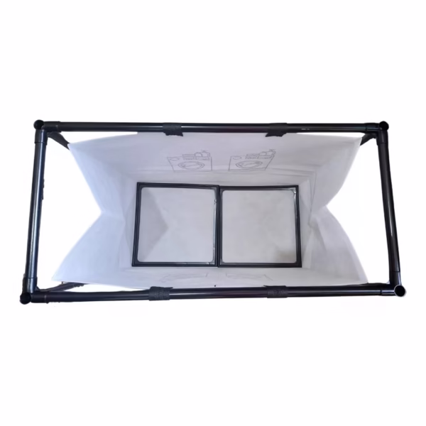 Cos de Rufe, Flippy, 1 Cos, Cadru de Otel Inoxidabil, 97 x 44 x 57 cm, Negru - imagine 6