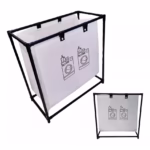 Cos de Rufe, Flippy, 1 Cos, Cadru de Otel Inoxidabil, 97 x 44 x 57 cm, Negru - imagine 7