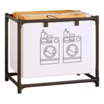 Cos de Rufe, Flippy, 1 Cos, Cadru de Otel Inoxidabil, 97 x 44 x 57 cm, Negru