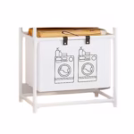 Cos de Rufe, Flippy, 1 Cos, Cadru de Otel Inoxidabil, 97 x 44 x 57 cm, Alb