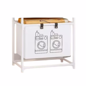 Cos de Rufe, Flippy, 1 Cos, Cadru de Otel Inoxidabil, 97 x 44 x 57 cm, Alb