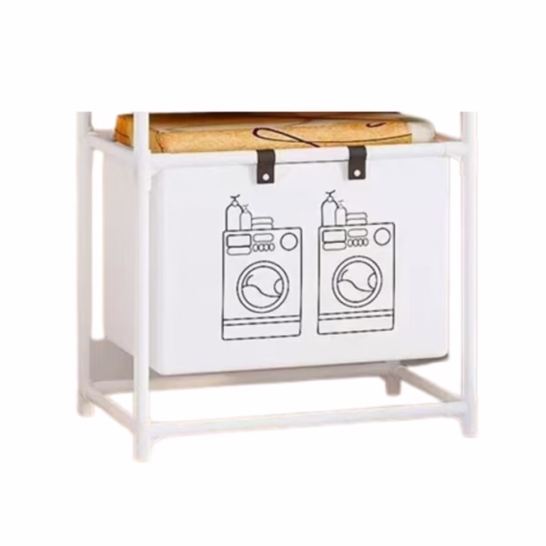 Cos de Rufe, Flippy, 1 Cos, Cadru de Otel Inoxidabil, 97 x 44 x 57 cm, Alb - imagine 1