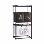 Cos de Rufe, Flippy, 3 Rafturi, 3 Cosuri, Cadru de Otel Inoxidabil, 123x28x57 cm, Negru