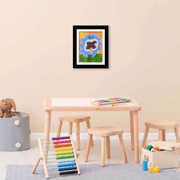 Rama Foto Flippy, din Lemn, cu Spatiu Pentru Depozitare, Pentru Desene si Picturi A4, Sticla Securizata, Rama MDF, Negru - imagine 6