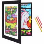 Rama Foto Flippy, din Plastic, cu Spatiu Pentru Depozitare, Pentru Desene si Picturi A4, Sticla Securizata, Negru - imagine 4