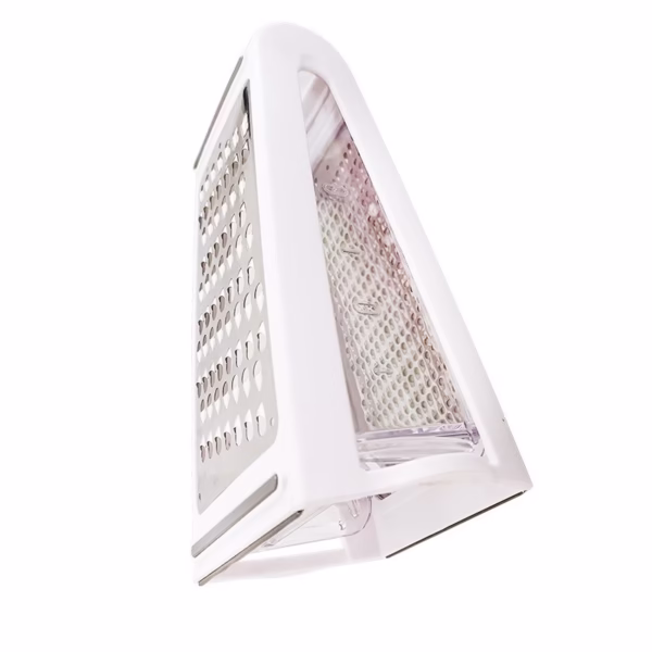 Razatoare de bucatarie cu cutie colectoare Flippy, doua tipuri de lame, carcasa inox si ABS, design practic, alb - imagine 1