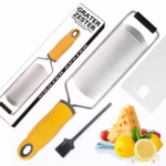 Razatoare manuala Flippy, perie inclusa, Inox, usor de utilizat, 31x6.7 cm, Galben - imagine 4