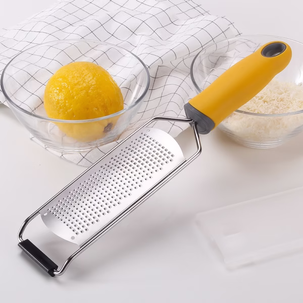 Razatoare manuala Flippy, perie inclusa, Inox, usor de utilizat, 31x6.7 cm, Galben - imagine 5