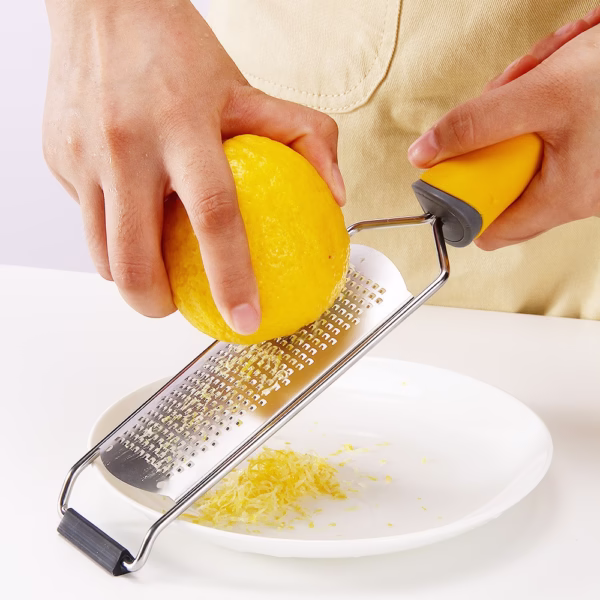 Razatoare manuala Flippy, perie inclusa, Inox, usor de utilizat, 31x6.7 cm, Galben - imagine 7