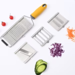 Razatoare multifunctionala Flippy, Inox, 4 tipuri de lame, usor de manevrat, maner din ABS ergonomic,33 x 8.6 cm, periuta curatare inclusa, Lame interschimbabile, Argintiu - imagine 4