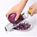 Razatoare multifunctionala Flippy, Inox, 4 tipuri de lame, usor de manevrat, maner din ABS ergonomic,33 x 8.6 cm, periuta curatare inclusa, Lame interschimbabile, Argintiu - imagine 7