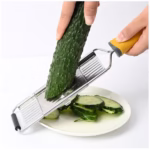 Razatoare multifunctionala Flippy, Inox, 4 tipuri de lame, usor de manevrat, maner din ABS ergonomic,33 x 8.6 cm, periuta curatare inclusa, Lame interschimbabile, Argintiu - imagine 8