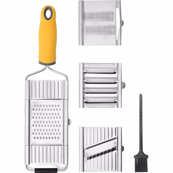 Razatoare multifunctionala Flippy, Inox, 4 tipuri de lame, usor de manevrat, maner din ABS ergonomic,33 x 8.6 cm, periuta curatare inclusa, Lame interschimbabile, Argintiu - imagine 1