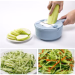 Razatoare multifunctionala Flippy pentru legume, fructe, branzeturi, 10 piese, 27.6x8 cm, albastru - imagine 3
