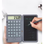 Calculator de Mana Reincarcabil cu Tabla de Scris, Flippy, Calculator Portabil, Ecran LCD, Afisaj cu 12 Cifre, Ecran de 15 cm, Culoare Gri - imagine 5