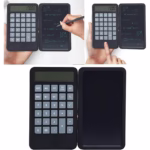 Calculator de Mana Reincarcabil cu Tabla de Scris, Flippy, Calculator Portabil, Ecran LCD, Afisaj cu 12 Cifre, Ecran de 15 cm, Culoare Negru - imagine 6