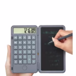 Calculator de Mana Reincarcabil cu Tabla de Scris, Flippy, Calculator Portabil, Ecran LCD, Afisaj cu 12 Cifre, Ecran de 15 cm, Culoare Gri - imagine 7