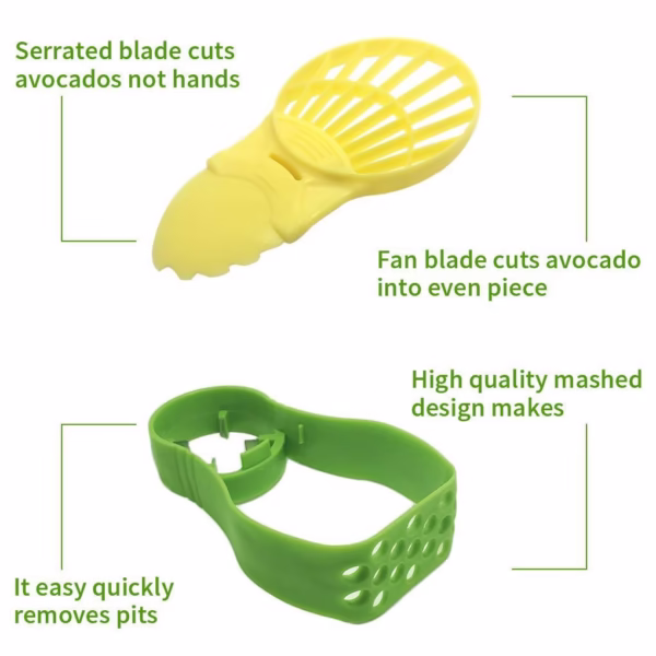Recipient de Depozitare Avocado 5in1, Flippy, Etans, pentru Frigider, din Plastic, Dispozitiv de Taiat, Curatat, Feliat, 15x4.5x7 cm, Gri - imagine 8
