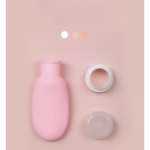 Recipient Portabil din Silicon Elegant de Voiaj, Sticla de Calatorie, Flippy, Potrivita pentru Lotiune, Sampon si Alte Lichide, Anti-scurgere, cu Posibilitate de Reumplere, Capacitate 90mL, 14cm, Roz - imagine 2