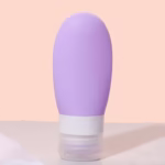 Recipient Portabil din Silicon Elegant de Voiaj, Sticla de Calatorie, Flippy, Potrivita pentru Lotiune, Sampon si Alte Lichide, Anti-scurgere, cu Posibilitate de Reumplere, Capacitate 90mL, Mov - imagine 4