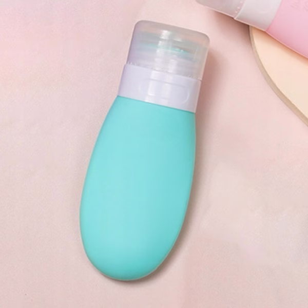 Recipient Portabil din Silicon Elegant de Voiaj, Sticla de Calatorie, Flippy, Potrivita pentru Lotiune, Sampon si Alte Lichide, Anti-scurgere, cu Posibilitate de Reumplere, Capacitate 90mL, Verde - imagine 5