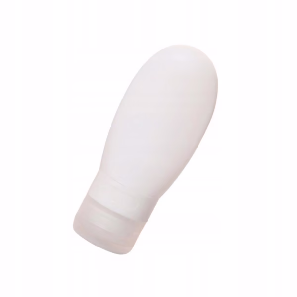 Recipient Portabil din Silicon Elegant de Voiaj, Sticla de Calatorie, Flippy, Potrivita pentru Lotiune, Sampon si Alte Lichide, Anti-scurgere, cu Posibilitate de Reumplere, Capacitate 90mL, Alb - imagine 1
