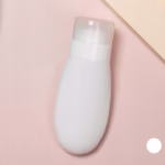 Recipient Portabil din Silicon Elegant de Voiaj, Sticla de Calatorie, Flippy, Potrivita pentru Lotiune, Sampon si Alte Lichide, Anti-scurgere, cu Posibilitate de Reumplere, Capacitate 90mL, Alb - imagine 2