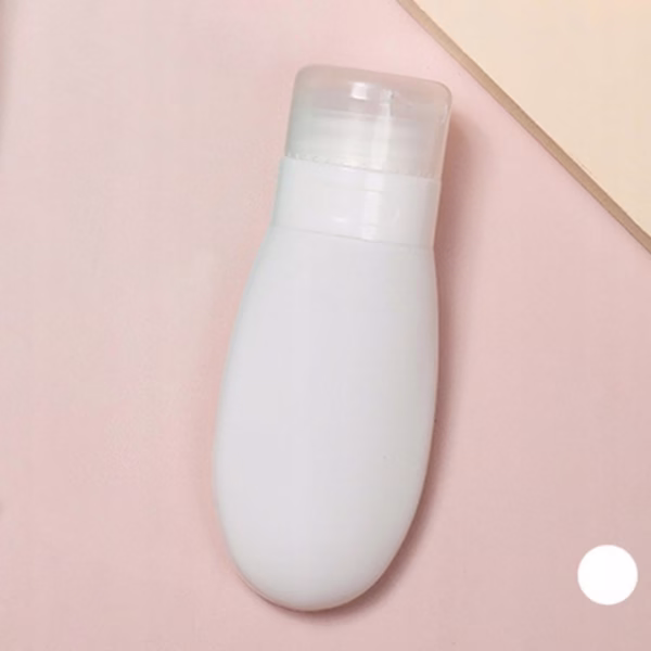 Recipient Portabil din Silicon Elegant de Voiaj, Sticla de Calatorie, Flippy, Potrivita pentru Lotiune, Sampon si Alte Lichide, Anti-scurgere, cu Posibilitate de Reumplere, Capacitate 90mL, Alb - imagine 2