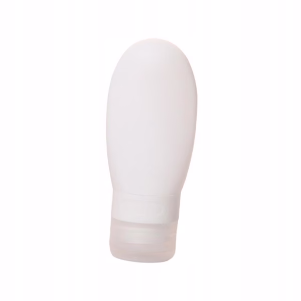 Recipient Portabil din Silicon Elegant de Voiaj, Sticla de Calatorie, Flippy, Potrivita pentru Lotiune, Sampon si Alte Lichide, Anti-scurgere, cu Posibilitate de Reumplere, Capacitate 90mL, Alb - imagine 4